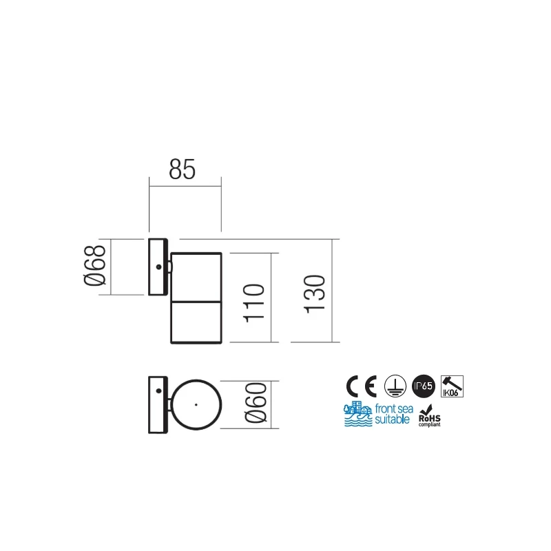 Redo Group - Stake Single-Emission Outdoor Wall Lamp - Natural Brass