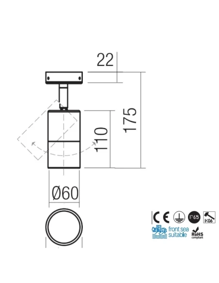 Redo Group - Stake Lampada da Parete Orientabile da Esterno - Ottone Anticato