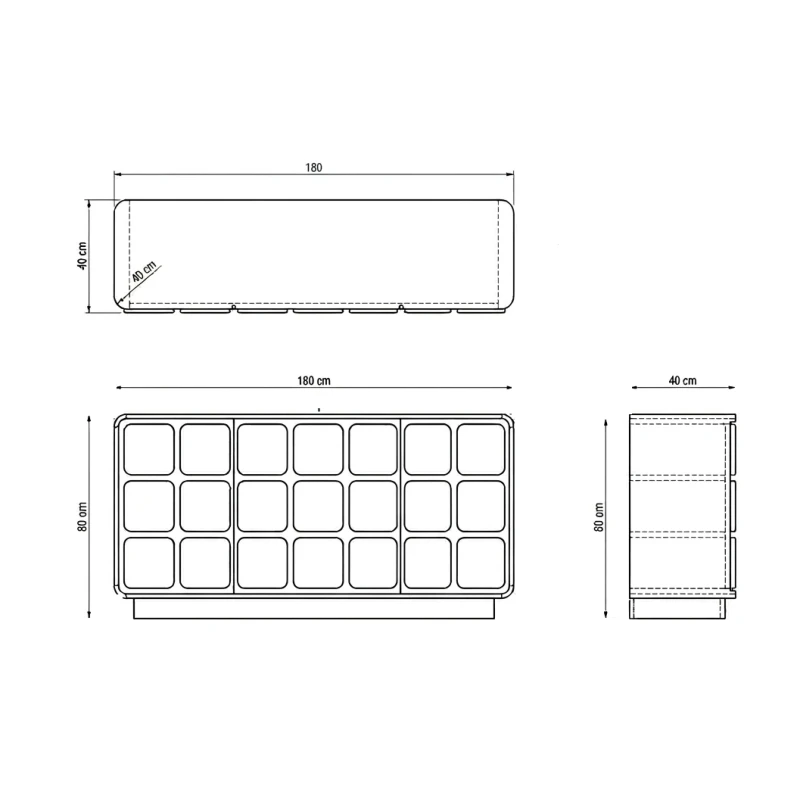 Camacho - Credenza con 4 Sportelli - Legno di Mango