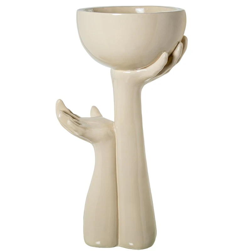 Camacho - Cachepot Mani Vase - Glossy Cream Fiberglass