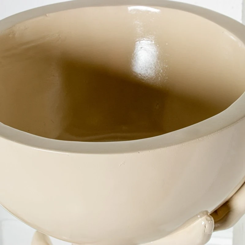 Camacho - Cachepot Mani Vase - Glossy Cream Fiberglass