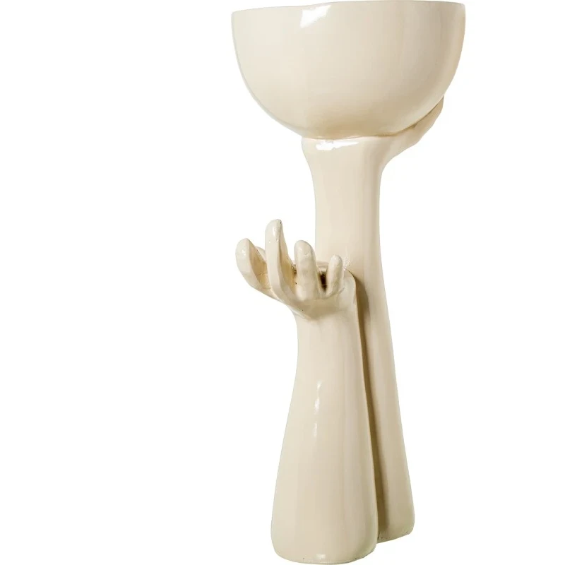 Camacho - Cachepot Mani Vase - Glossy Cream Fiberglass
