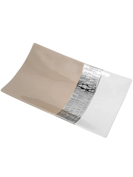 Camacho - Rectangular Centerpiece - White / Beige / Silver Ceramic