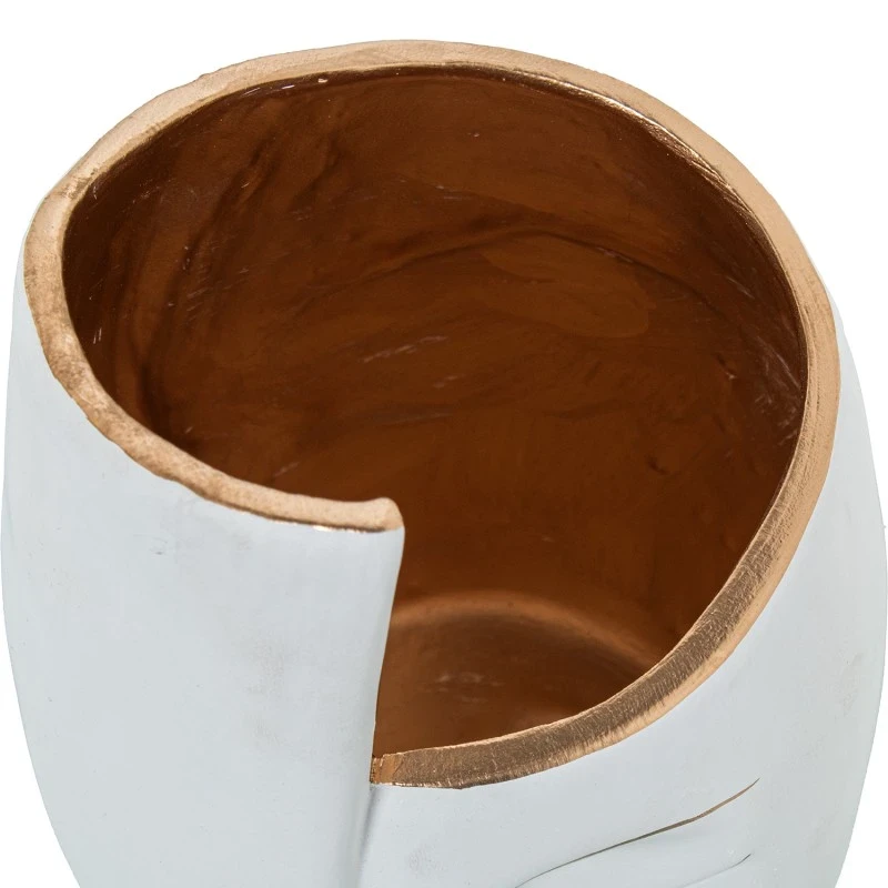 Camacho - Face Ceramic Vase - White / Gold
