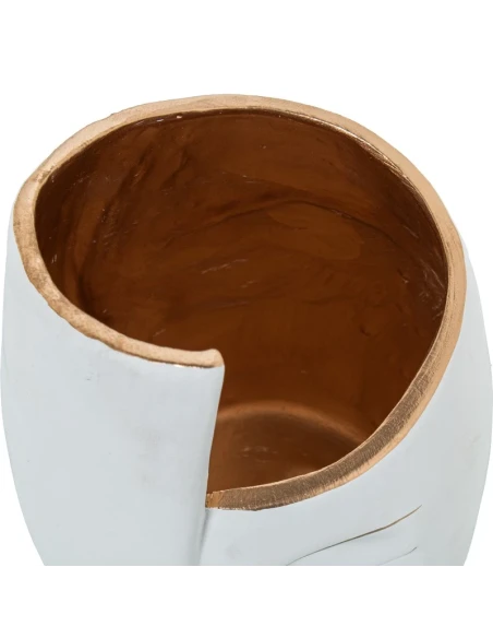 Camacho - Vaso in Ceramica Faccia - Bianco / Oro