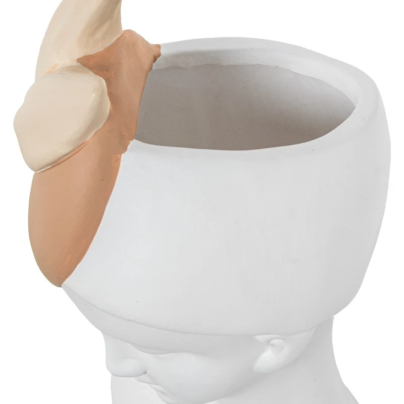 Camacho - Ceramic Sculpture Girl with Ribbon - White / Cream