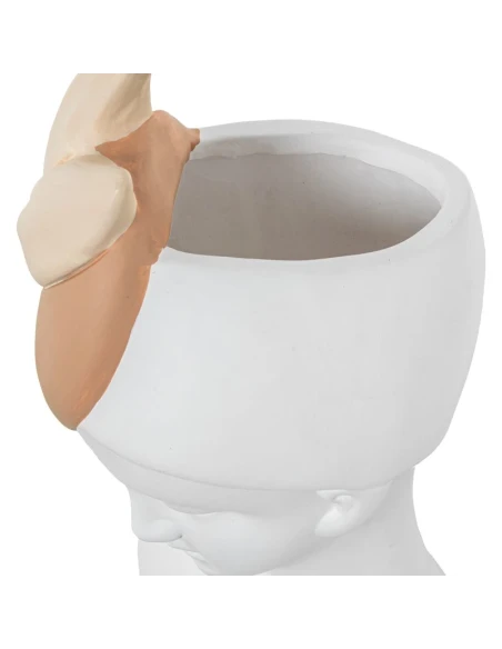 Camacho - Ceramic Sculpture Girl with Ribbon - White / Cream