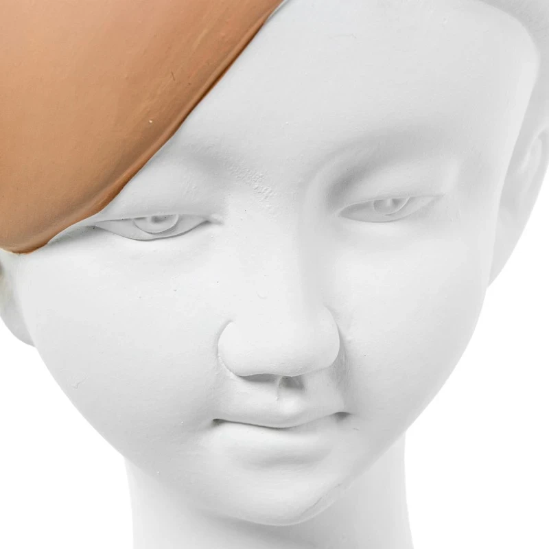 Camacho - Scultura in Ceramica Ragazza con Nastro - Bianco / Crema