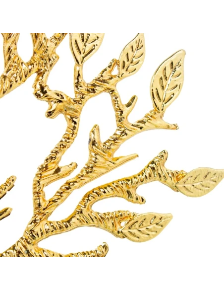 Camacho - Golden Tree Metal Sculpture - Black Wood Base