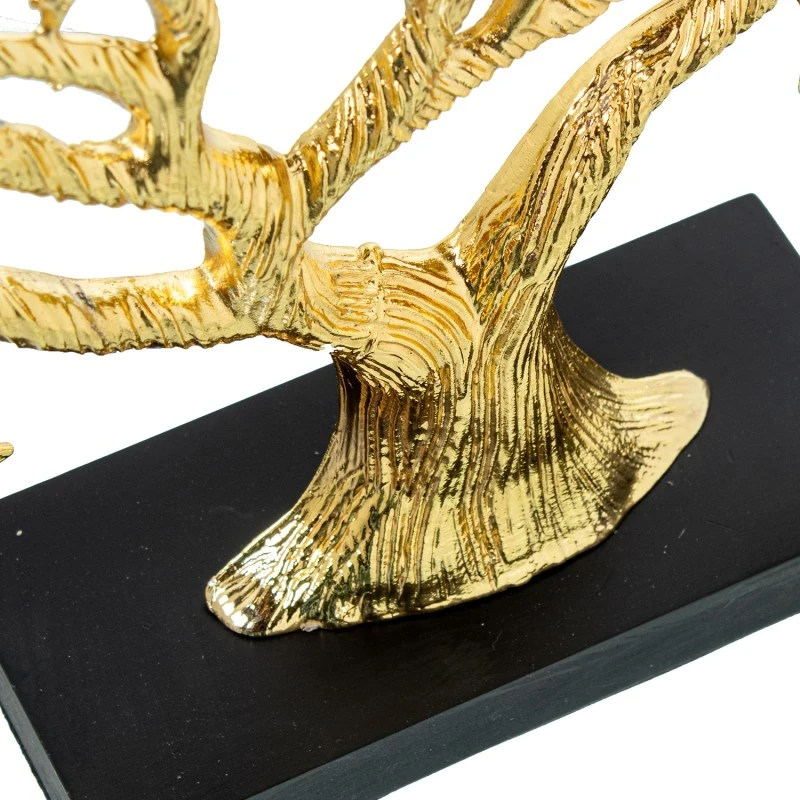 Camacho - Scultura in Metallo Albero Dorato - Base in Legno Nero