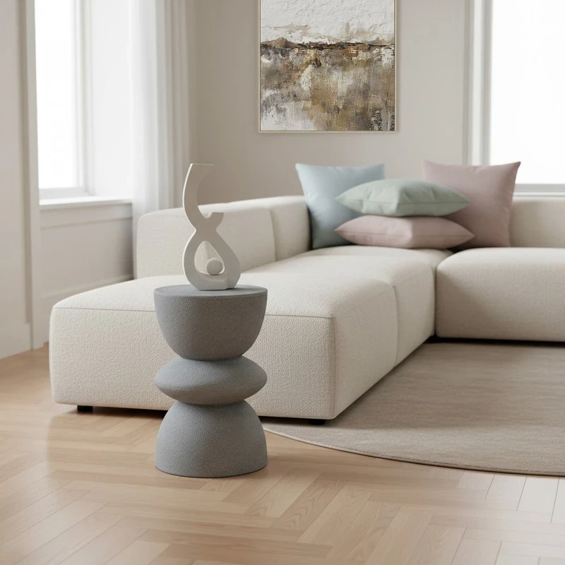Camacho - Tavolino in Ceramica - Grigio Sabbia