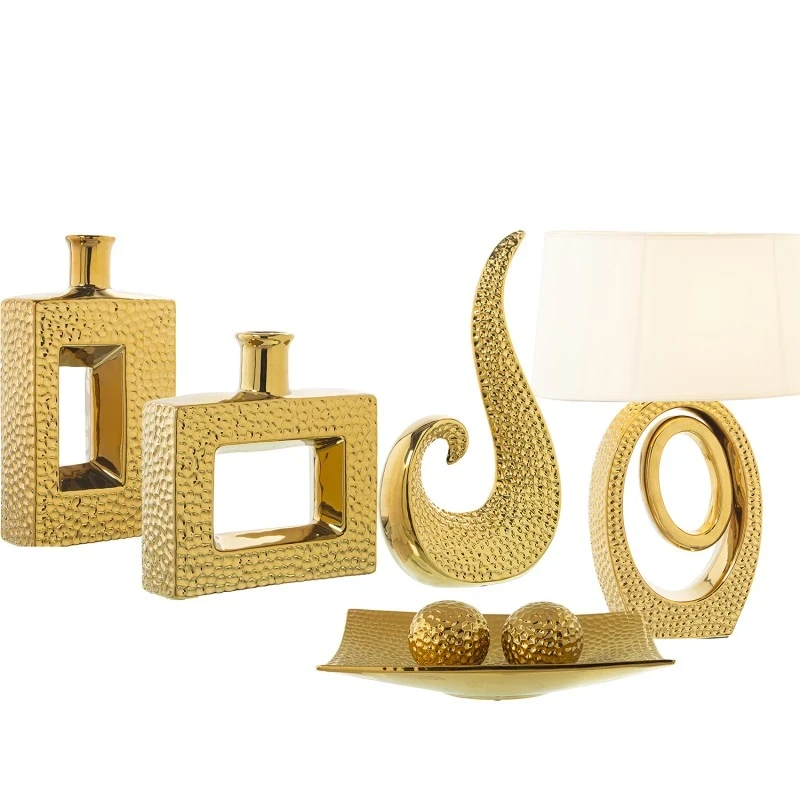 Camacho - Rectangular Ceramic Centerpiece - Gold