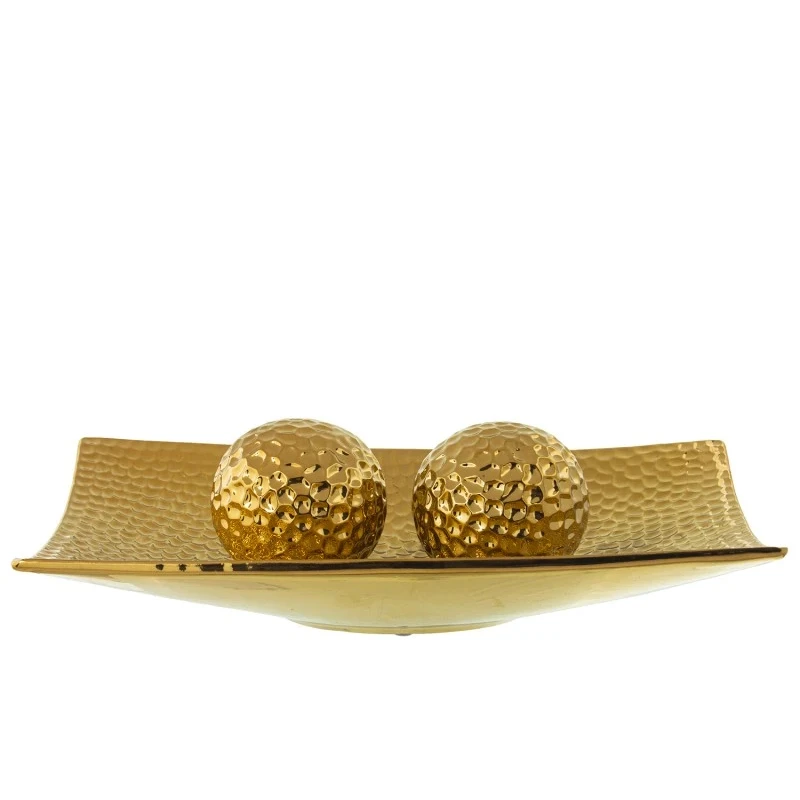 Camacho - Rectangular Ceramic Centerpiece - Gold