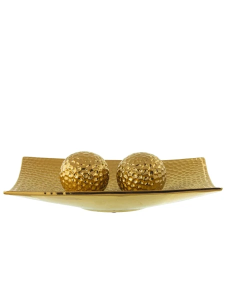 Camacho - Rectangular Ceramic Centerpiece - Gold
