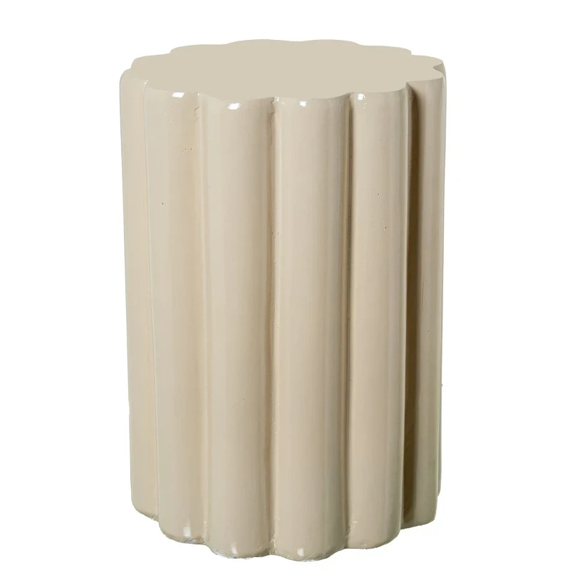Camacho - Fiberglass Flower Coffee Table - Glossy Cream