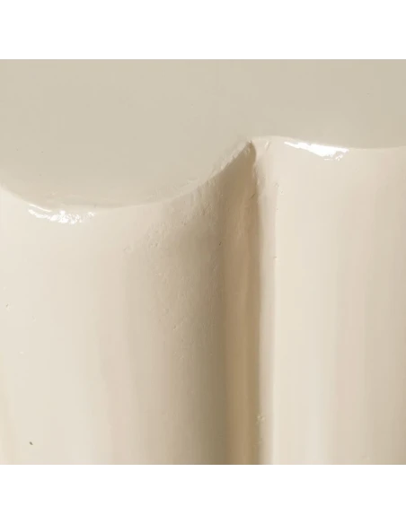 Camacho - Tavolino Fiore in Fibra di Vetro - Crema Lucido
