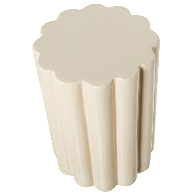Camacho - Fiberglass Flower Coffee Table - Glossy Cream