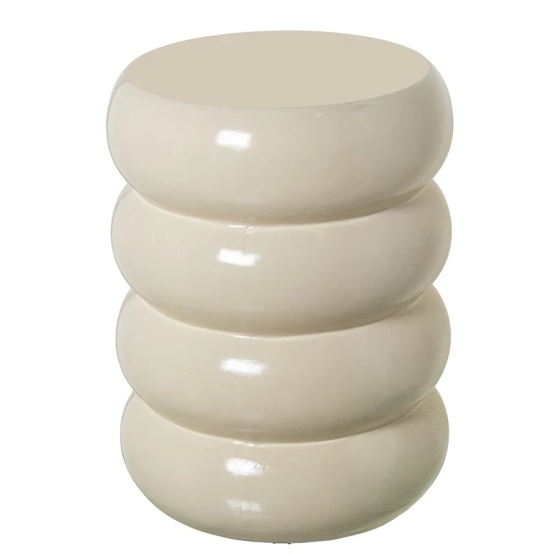 Camacho - Round Fiberglass Coffee Table - Gloss Cream