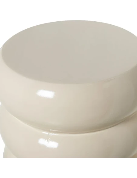 Camacho - Round Fiberglass Coffee Table - Gloss Cream