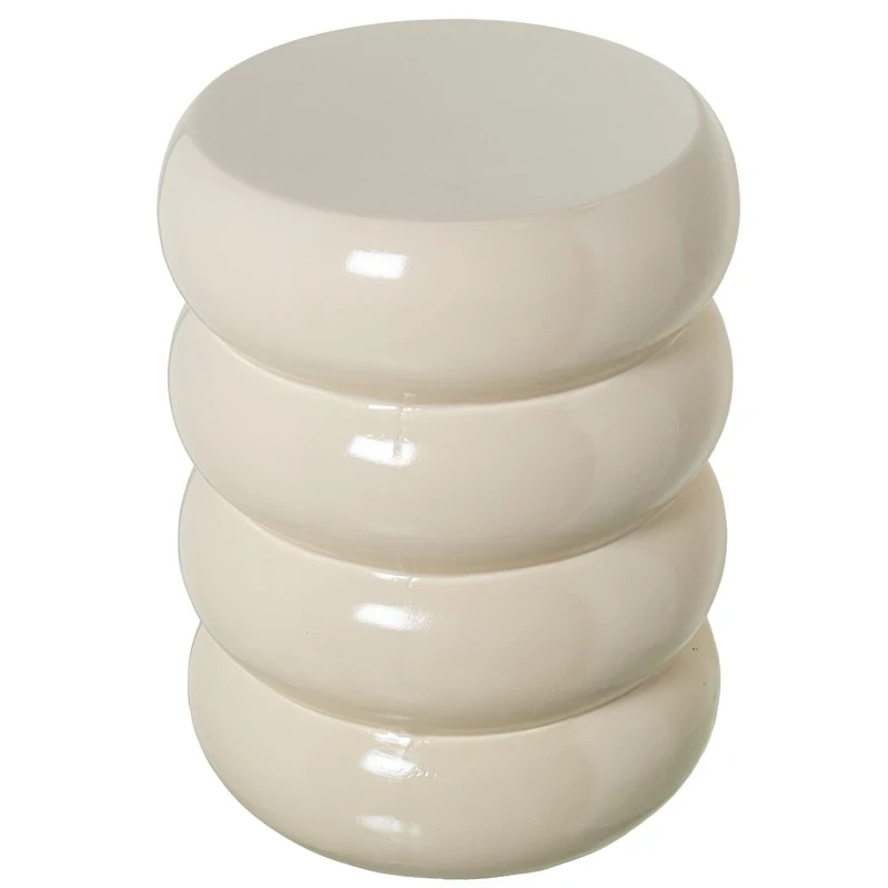 Camacho - Round Fiberglass Coffee Table - Gloss Cream