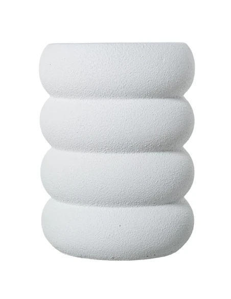Camacho - Round White Fiberglass Coffee Table - Cement Finish