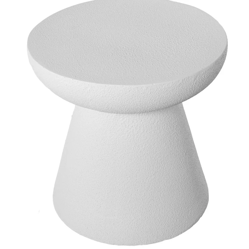 Camacho - White Fiberglass Coffee Table - Cement Finish
