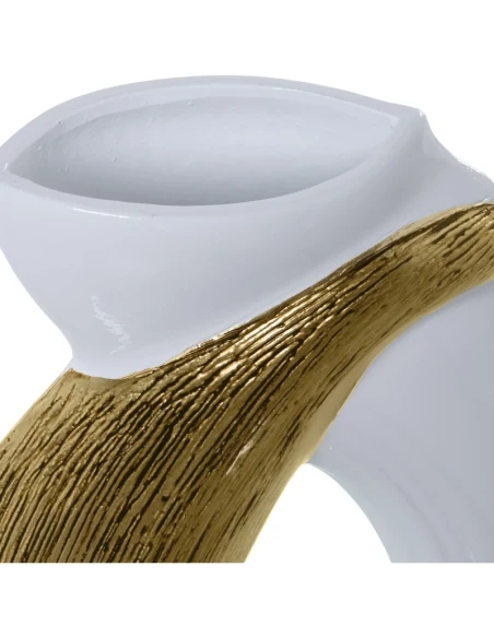 Camacho - Ceramic Vase - White / Gold
