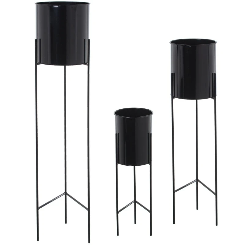 Camacho - Metal Planter with Legs - Black
