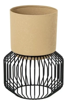 Camacho - Beige Planter - Black Metal Base