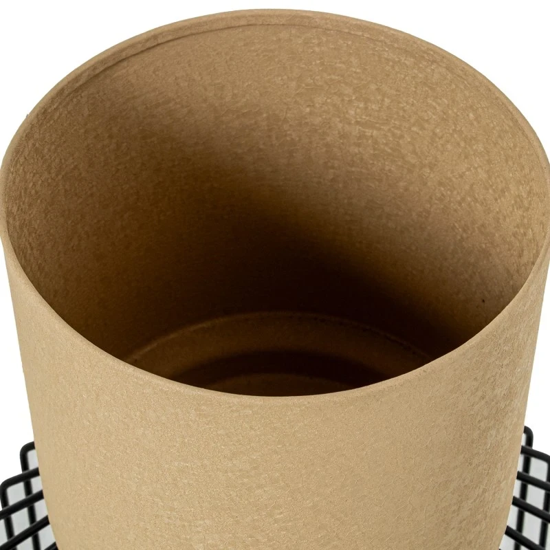 Camacho - Fioriera Beige - Base in Metallo Nero