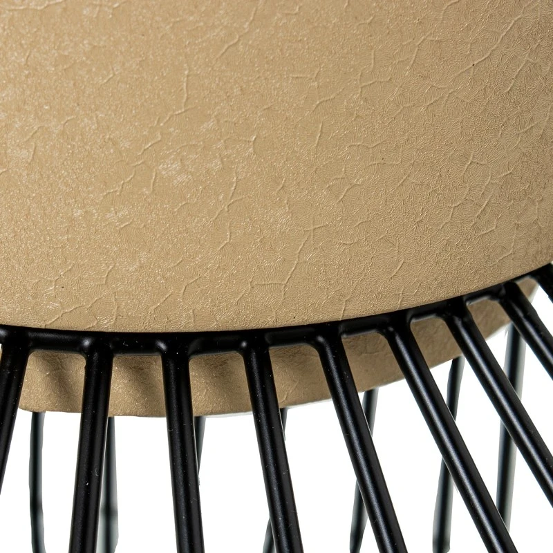 Camacho - Fioriera Beige - Base in Metallo Nero