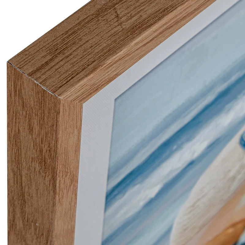 Camacho - Quadro su Tela con Cornice in Legno Naturale - Stella Marina