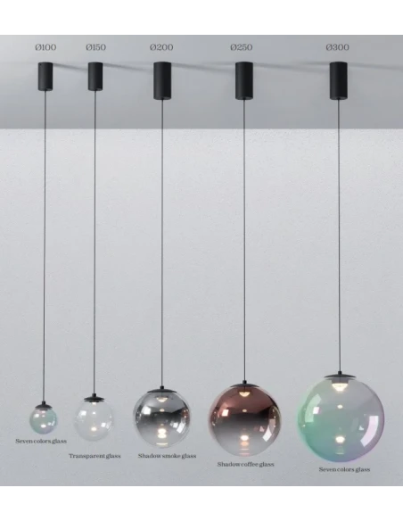 Redo Group - Irides  Suspension Lamp - Matte Black / Smoked Shade