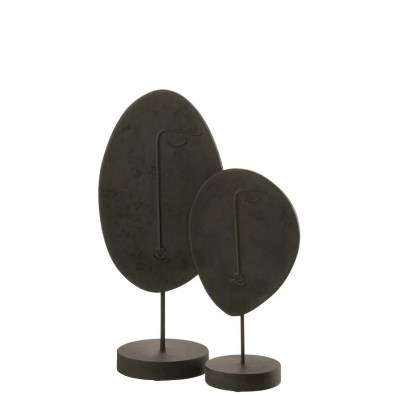 J-Line - Decorazione Testa + Piede Resina - Nero
