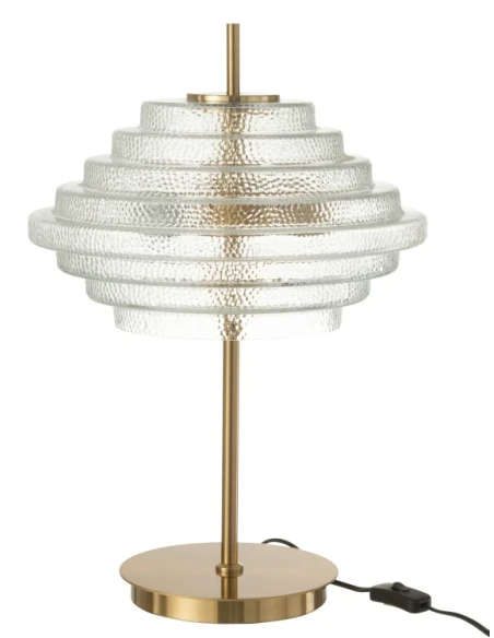 J-Line - Metal and Clear Glass Table Lamp - H 36 cm