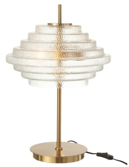 J-Line - Lampada da Tavolo in Metallo e Vetro Trasparente - H 36 cm