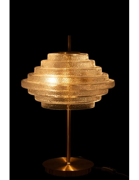 J-Line - Lampada da Tavolo in Metallo e Vetro Trasparente - H 36 cm
