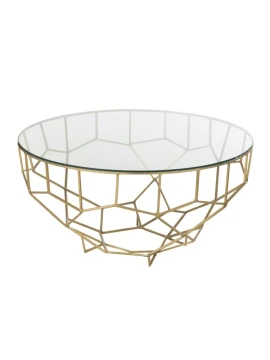 J-Line - Moza Coffee Table in Metal and Glass - Gold