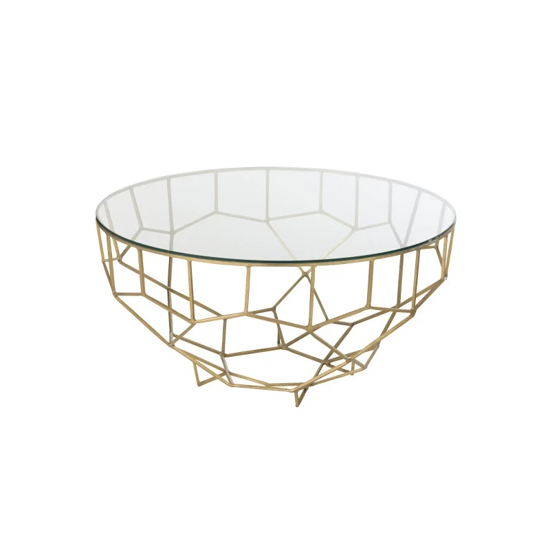 J-Line - Moza Coffee Table in Metal and Glass - Gold
