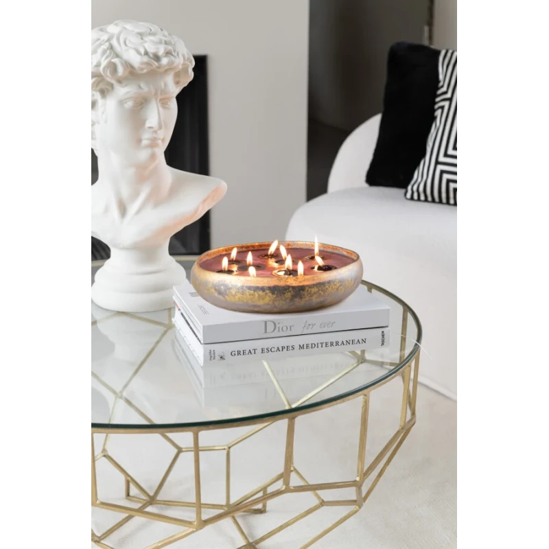 J-Line - Moza Coffee Table in Metal and Glass - Gold