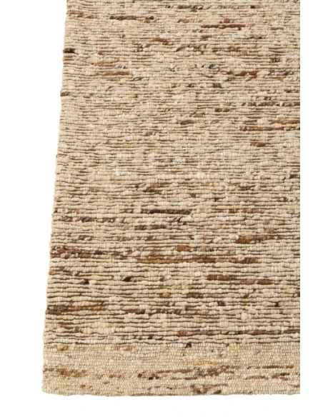J-Line - Ecru / Brown Wool Rug - 160 x 230 cm