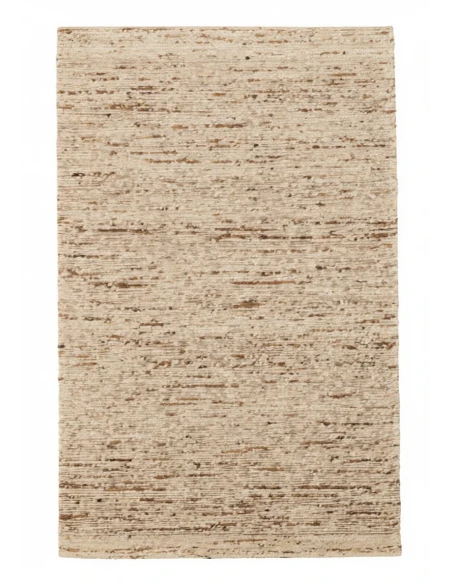 J-Line - Tappeto in Lana Ecru / Marrone - 160 x 230 cm
