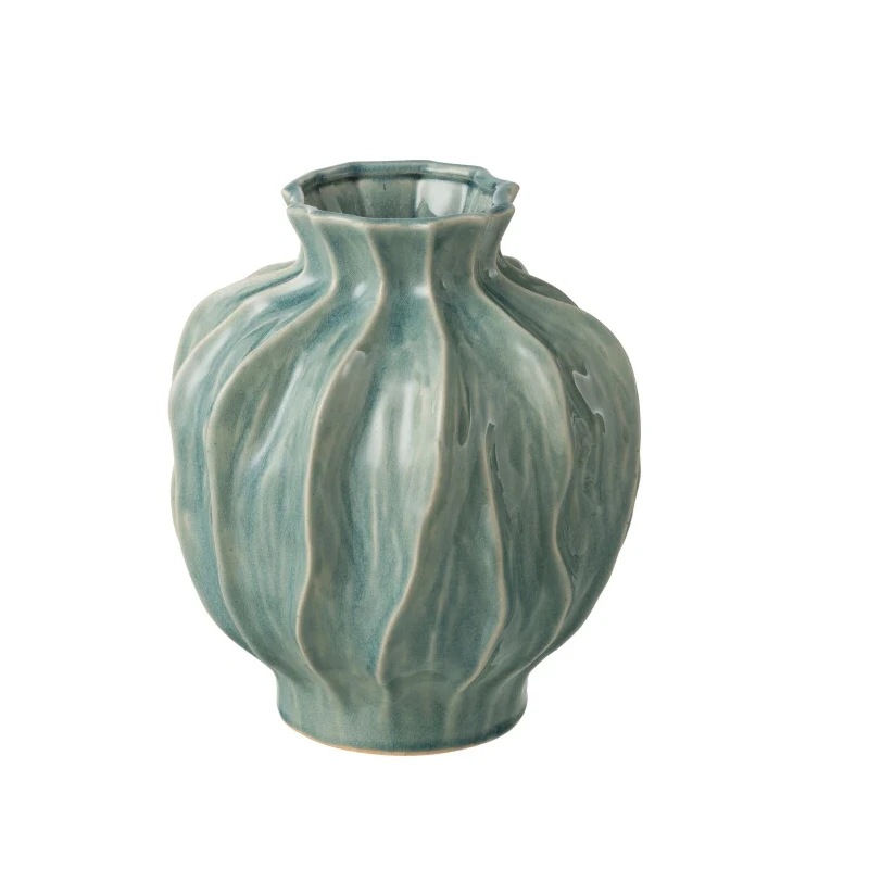 J-Line - Jules Vase H 26 cm- Blue Porcelain