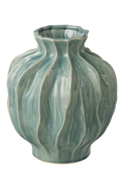 J-Line - Vaso Jules H 26 cm- Porcellana Blu