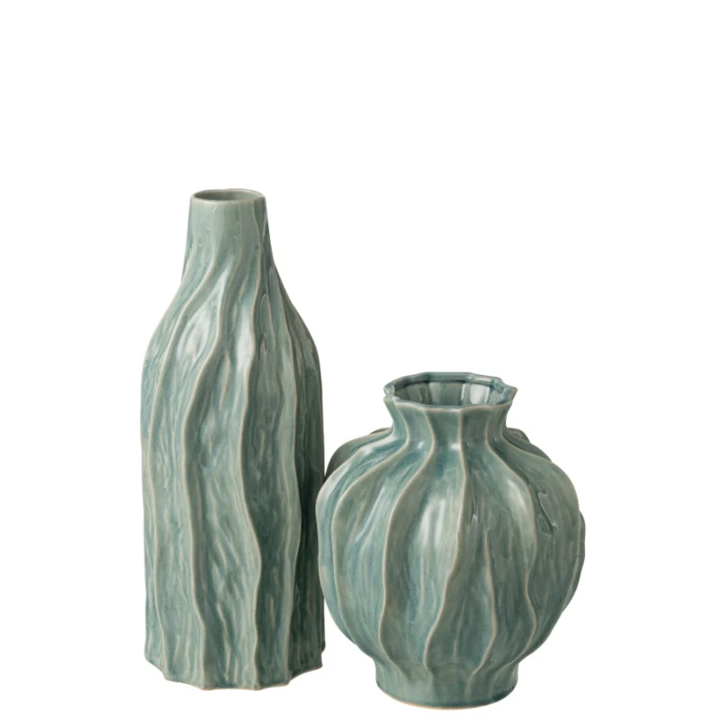 J-Line - Richard Vase H 42 cm - Blue Porcelain