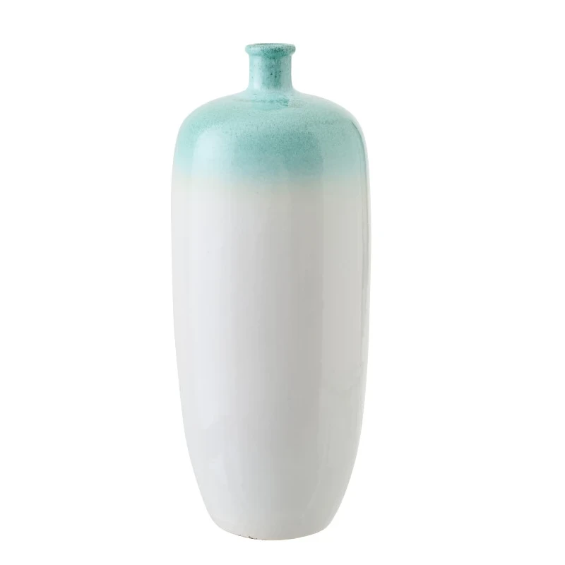 J-Line - Vaso da Terra in Ceramica - Verde Menta / Bianco