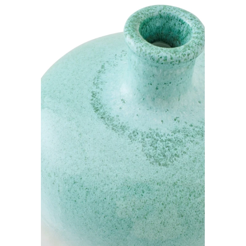 J-Line - Vaso da Terra in Ceramica - Verde Menta / Bianco