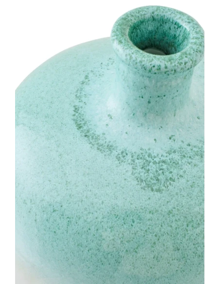 J-Line - Ceramic Floor Vase - Mint Green / White