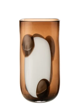 J-Line - Mona Glass Vase - Clear / Brown