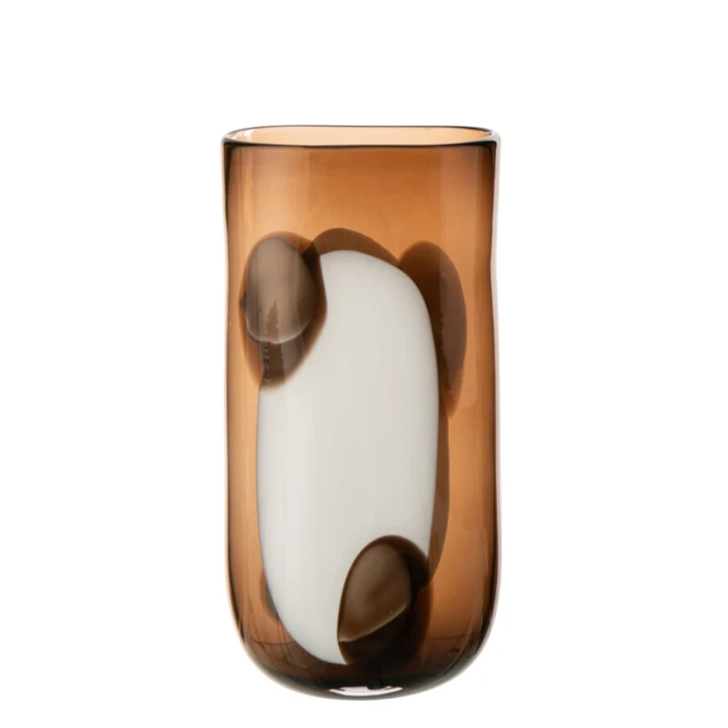 J-Line - Mona Glass Vase - Clear / Brown